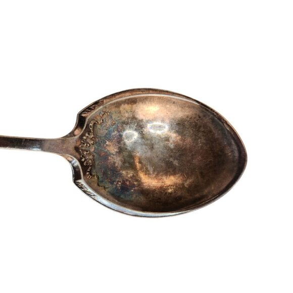 Vintage Ladle Holmes & Edwards XLV Silver plated Floral Serving Spoon With Ornat - Picture 5 of 9